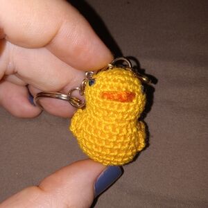 Yellow Crochet Bird Keychain